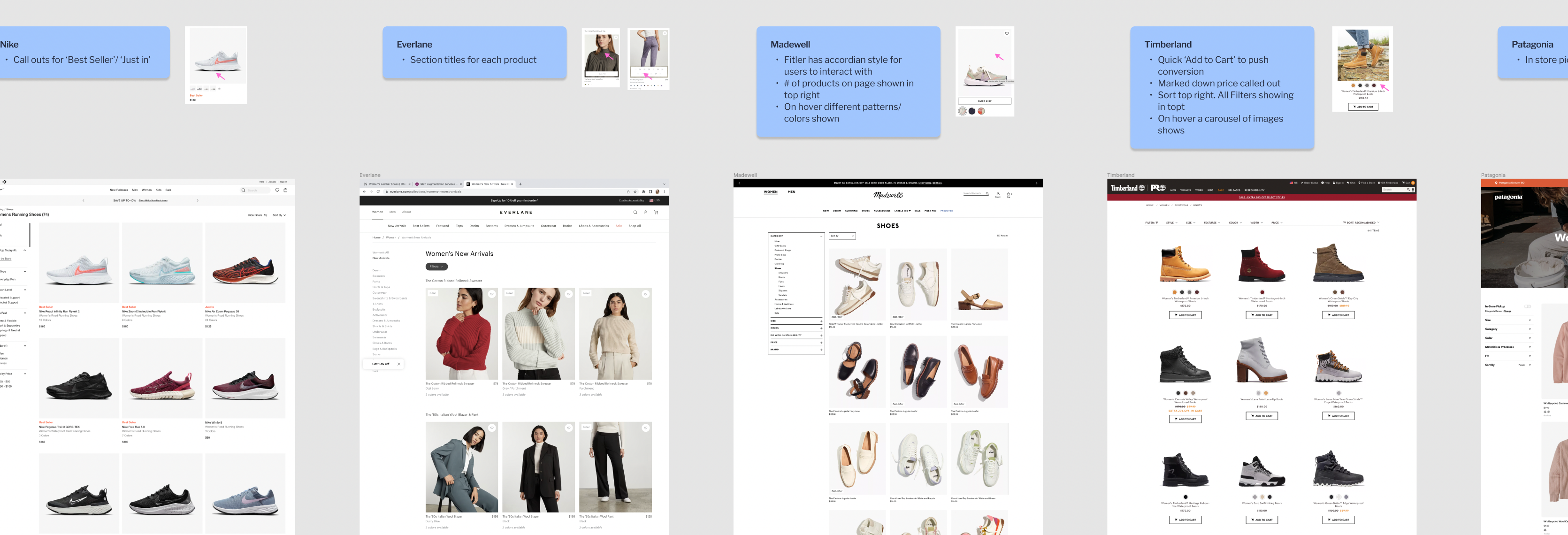 Improvements, left to right