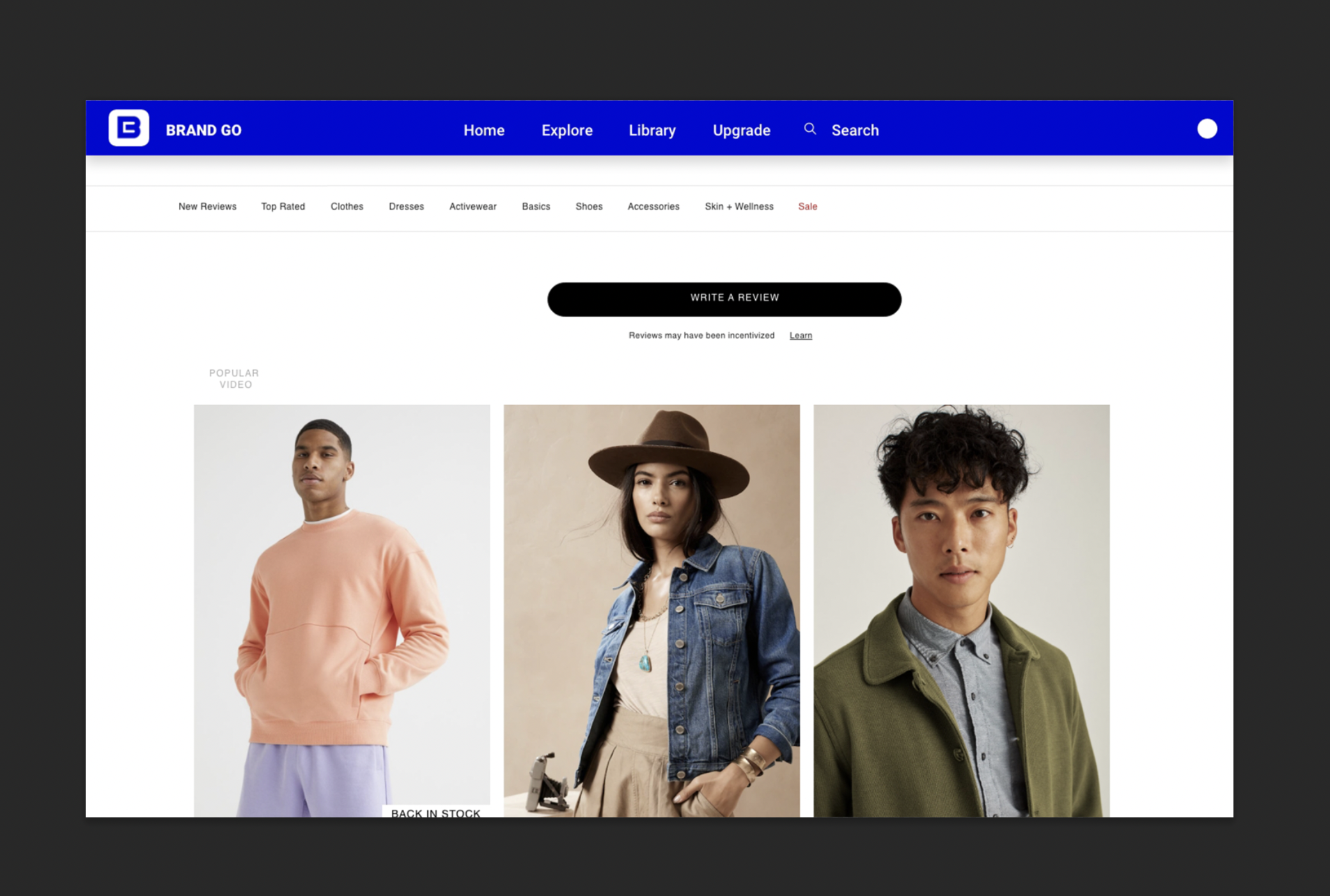 Discover page